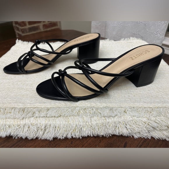 Schutz Princey Sandal Black Size 10B Strappy Summer Spring Block Heel Spring NWT - Picture 3 of 11